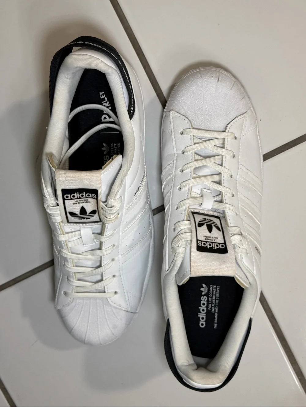 adidas White and Black Men’s Shell-Toe Sneakers